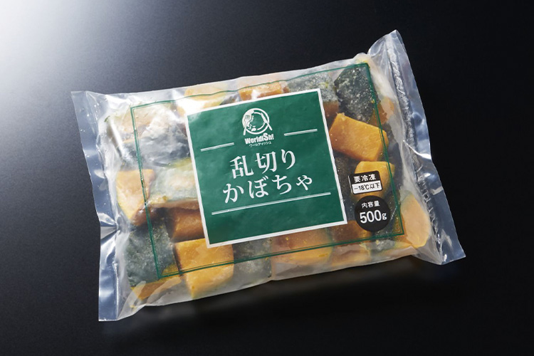 乱切りかぼちゃ｜商品情報｜神栄株式会社 食品部｜業務用冷凍食品のサプライヤー